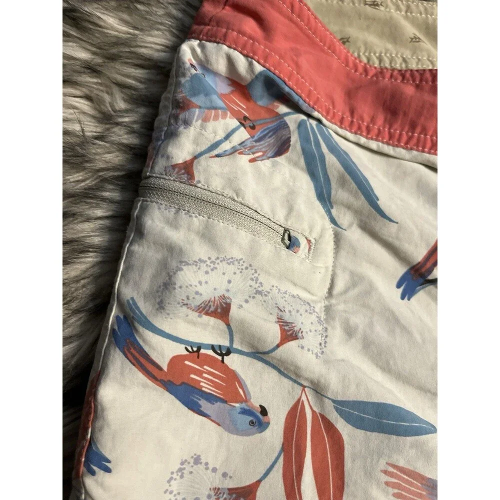 Patagonia Bird Print Wavefarer Boardshort Drawstring Swim Trunks